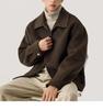 Italian Vintage Style Men's Double-Faced Wool Lapel Coat