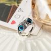 Rare Vintage Owl Carved Tibet Silver Ring for Men Cute Animals Youth Gothic Adjustable Fashion Women Jewelry Accessories Gifts