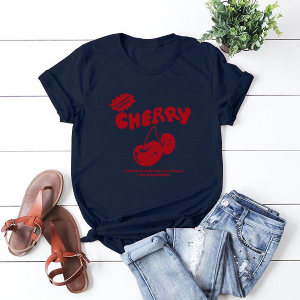 Cherry Vintage Shirt Cute Cherries Graphic Tee Women Y2k Aesthetic Tshirt Short Sleeve Summer Tees Retro 90s Harajuku Tops