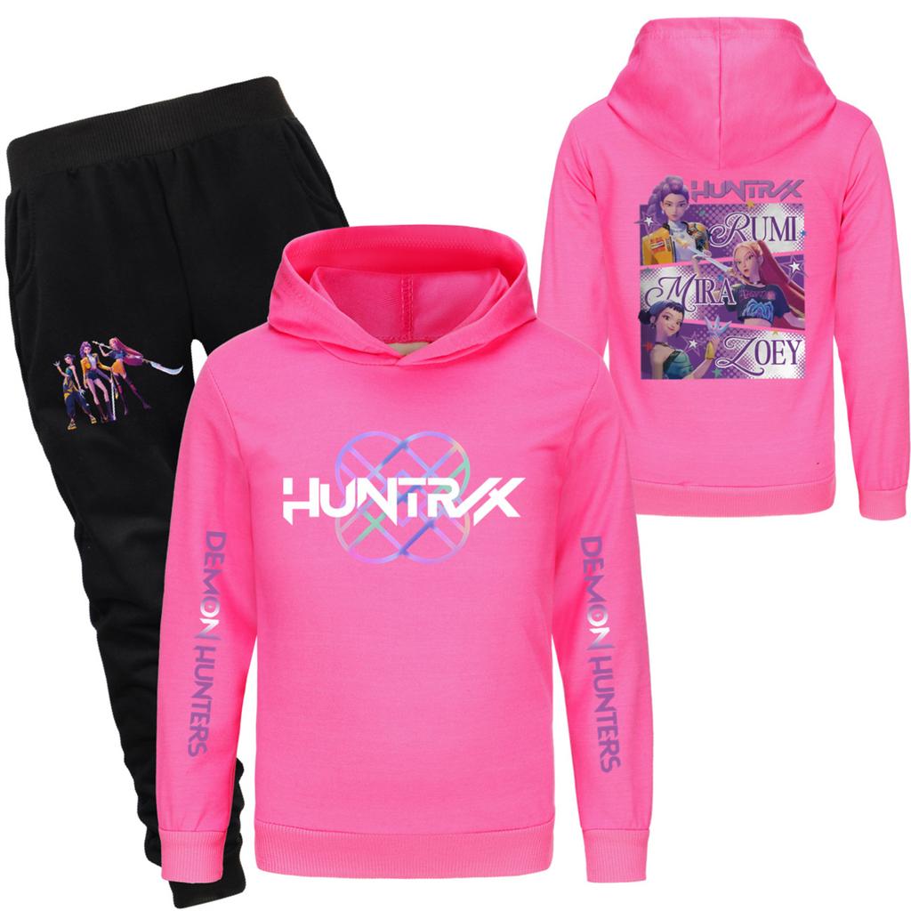 Children's Hooded Top And Pants Two-piece Tracksuit Set Long-sleeved Printed Sweatshirt Set