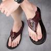 Fashion Genuine Leather Men Sandals Wholesale Summer Soft Soled Anti Slip Beach Shoes Men's Large New Flip-flops Casual Outwear Sandals