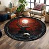 "Haunting Skull Under Twisted Tree" Print Round Rug, Living Room, Bedroom, Playroom Carpet, Non Slip Floor Mat, Gift