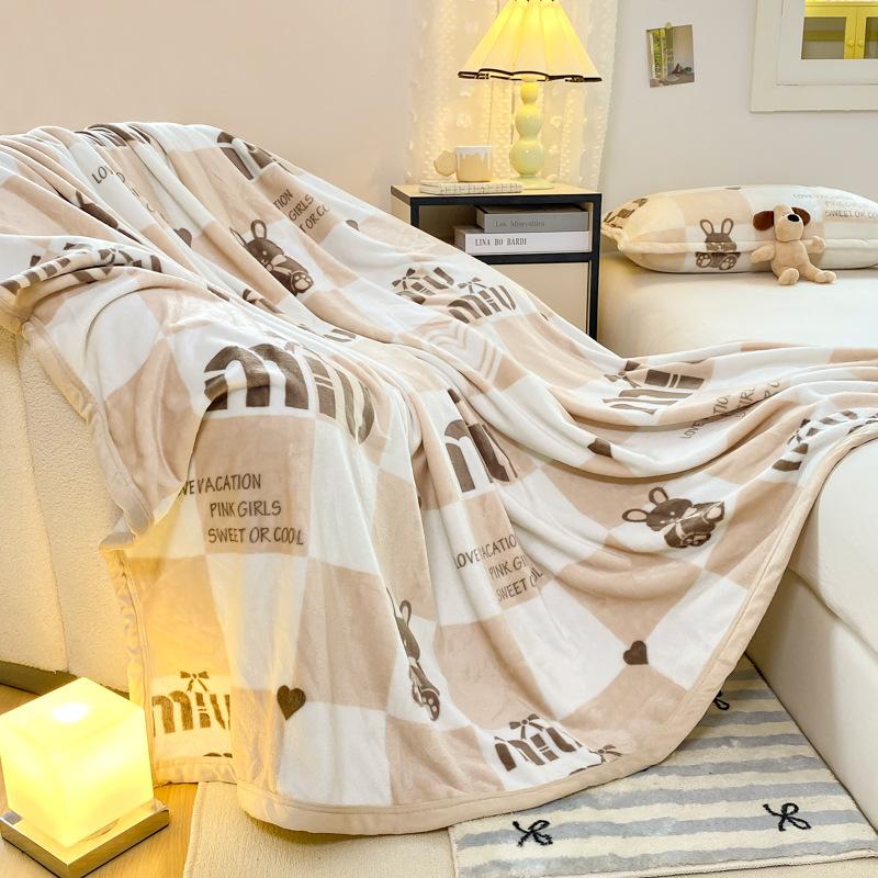 

Double-Sided Milk Velvet Printed Blanket Multi-Functional Throw Blanket Non-Shedding Machine Washable Double-Sided Fleece Blanket 70x100cm