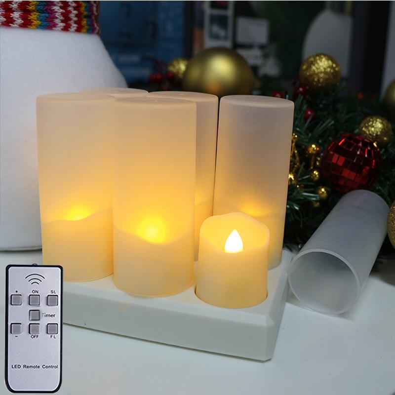 USB Rechargeable LED Candle with Flickering Flame Timer, Remote Control, Home Decor, Wedding, Birthday, Decorative Tealight