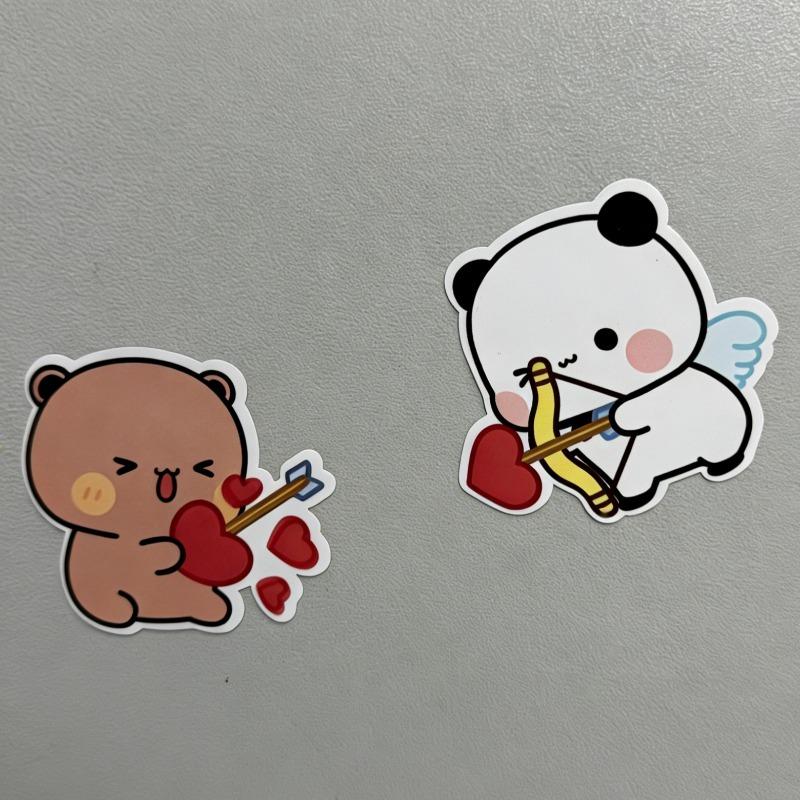 

Bubu And Dudu Fridge Magnets Cute Anime Magnet Frigo Kawaii Panda Bear Yier Fridge Household Decoration Sticker Refrigerators Accessories