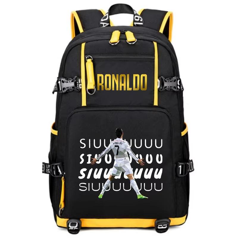 Football Star Peripheral Personality Print Youth Backpack Large Capacity Student Bag