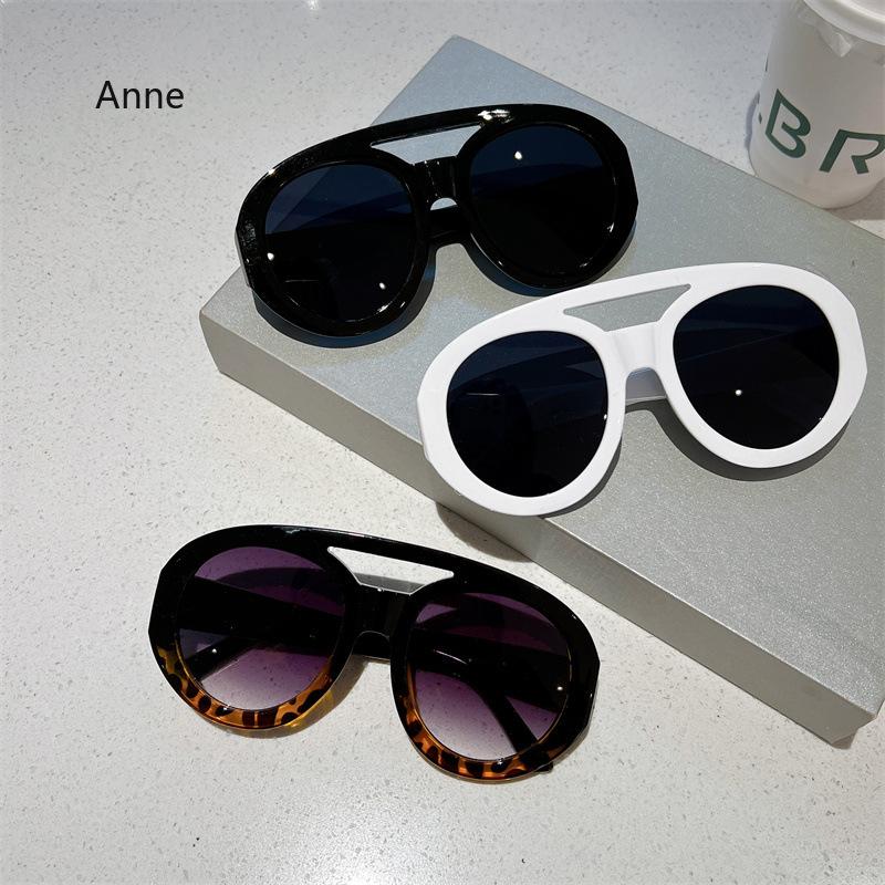 Oversized Round Sunglasses UV400 Fashion Double Bridge Gradient Candy Colors Men Women Shades Trendy Eyewear