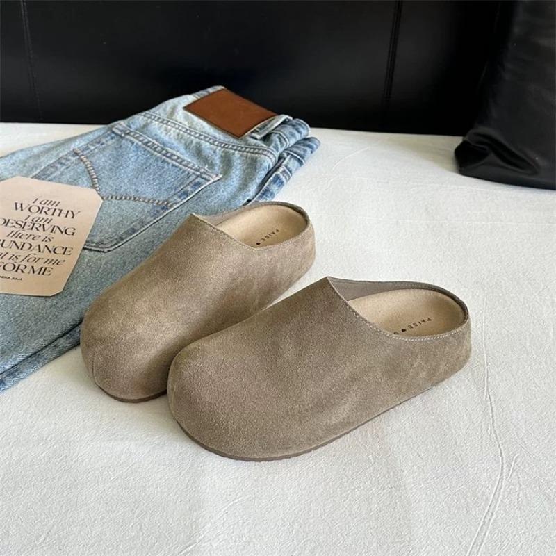 

Fashion Flat Slippers For Women 2026 New Outdoor Cozy Soft Flat Mules Lady Retro Spring House Slides Antiskid Beach Shoe 36