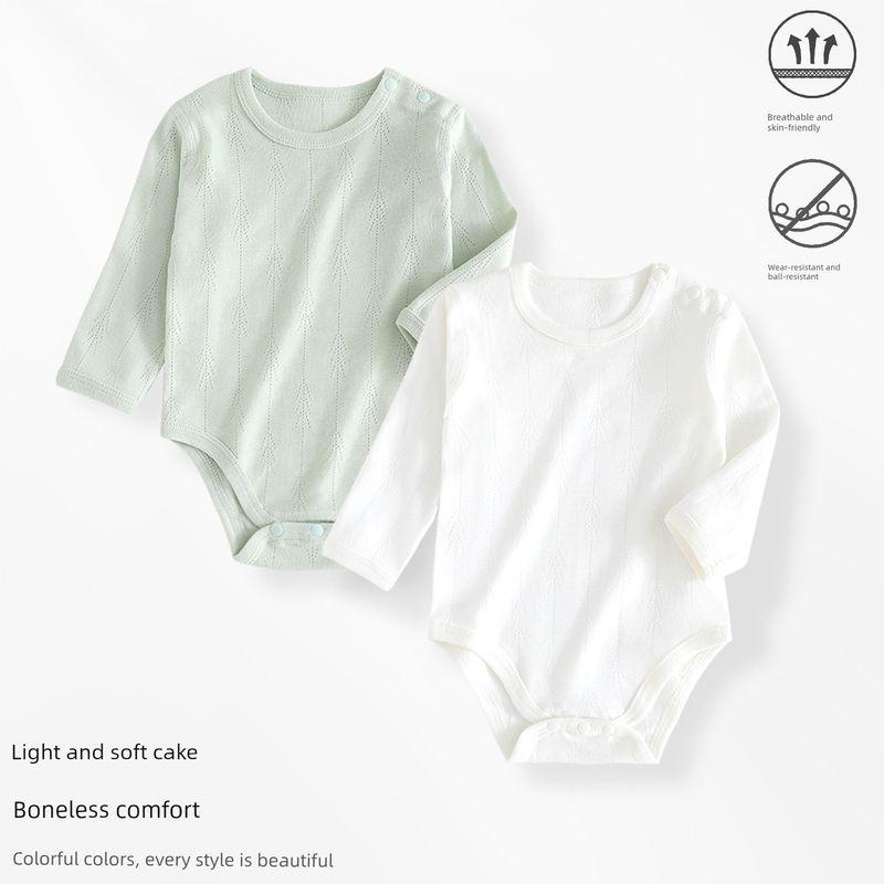 Baby Romper Spring and Autumn Style Pure Cotton Breathable Jacquard Baby Jumpsuit Onesie Home Wear