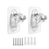 2pcs/set Adhesive & Screw Dual Use Curtain Rod Brackets Heavy Duty Curtain Rod Bracket  Home Office