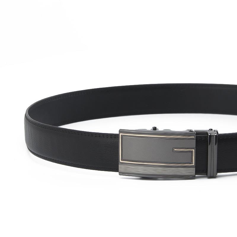 Men's Second Layer Cowhide Genuine Leather Automatic Buckle Belt Men's Youth Cowhide Business Casual Belt