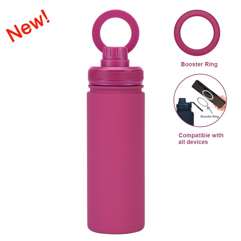 Sportwasserflasche aus Edelstahl, Weithals, tragbar, magnetischer Wasserbecher, Outdoor-Sport-Thermosbecher