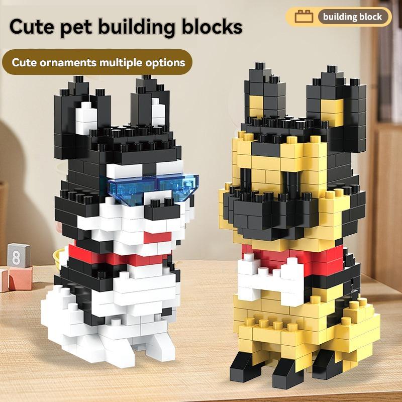 Creative Design 8 Styles Compact Dog Micro Assembling Modules Set Particles Cartoon Animal Model DIY Putting Together Bricks Kids Birthday
