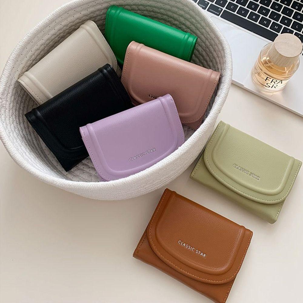 Fold Women's Wallet Solid Color Student Purse New Short Wallet  Ladies
