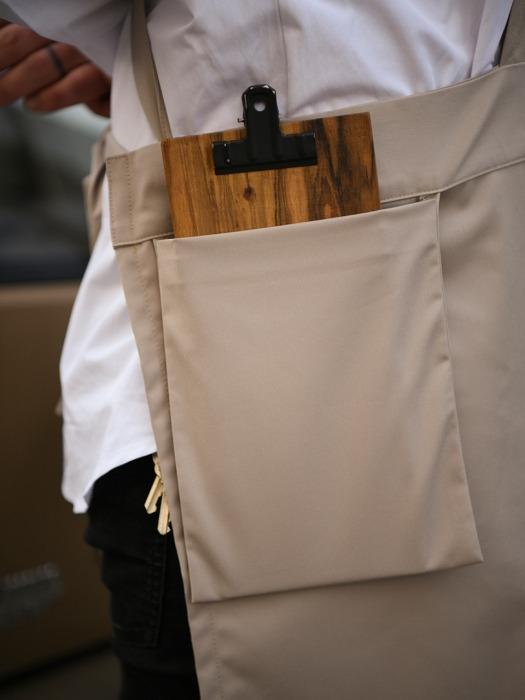 

a.mont single-breasted zipper dangled back pocket X-shaped apron #AA1960 beige L