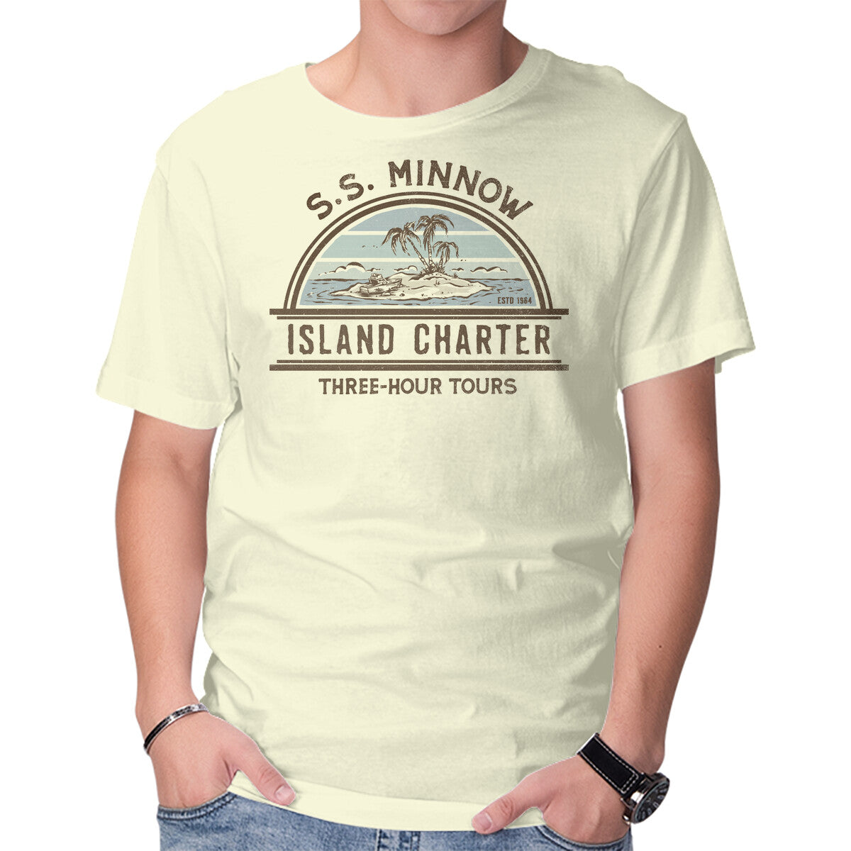 Unisex Crew Neck T-Shirt Three-Hour Tours Graphic Short Sleeve Casual Tee L