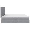 Storage Bed with Mattress Light Grey 200 x 200 cm Polyester