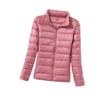 Feather large size down jacket women's new winter short light and thin stand-up collar thickened warm and slim white duck down jacket
