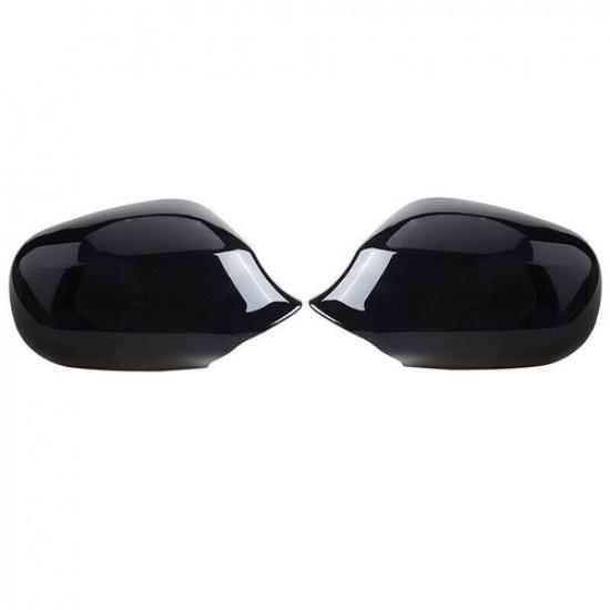 For BMW E90 LCI 328i 335i 2009 2010 2011 2012 Gloss Black Mirror Cover Cap 1Pair