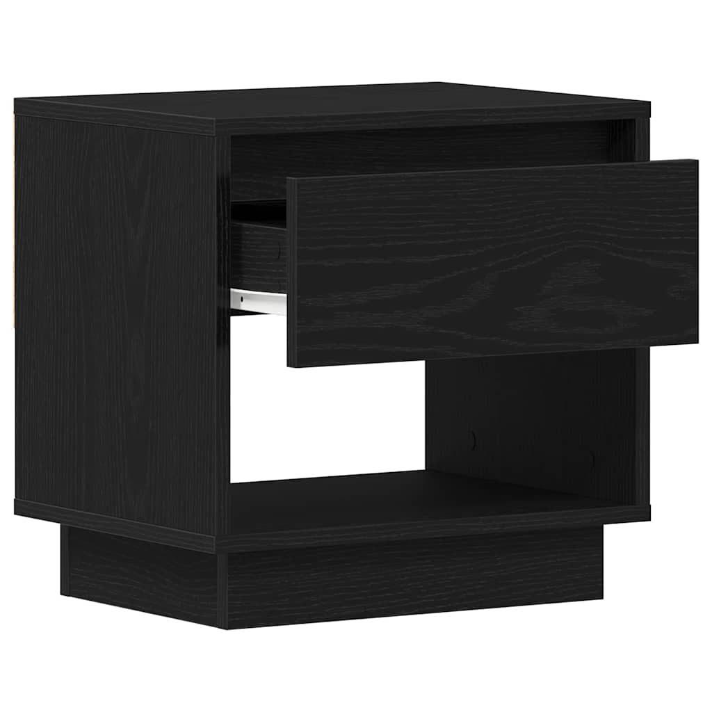 Nightstand Black Oak Effect 45 x 34 x 44 cm Engineered Wood