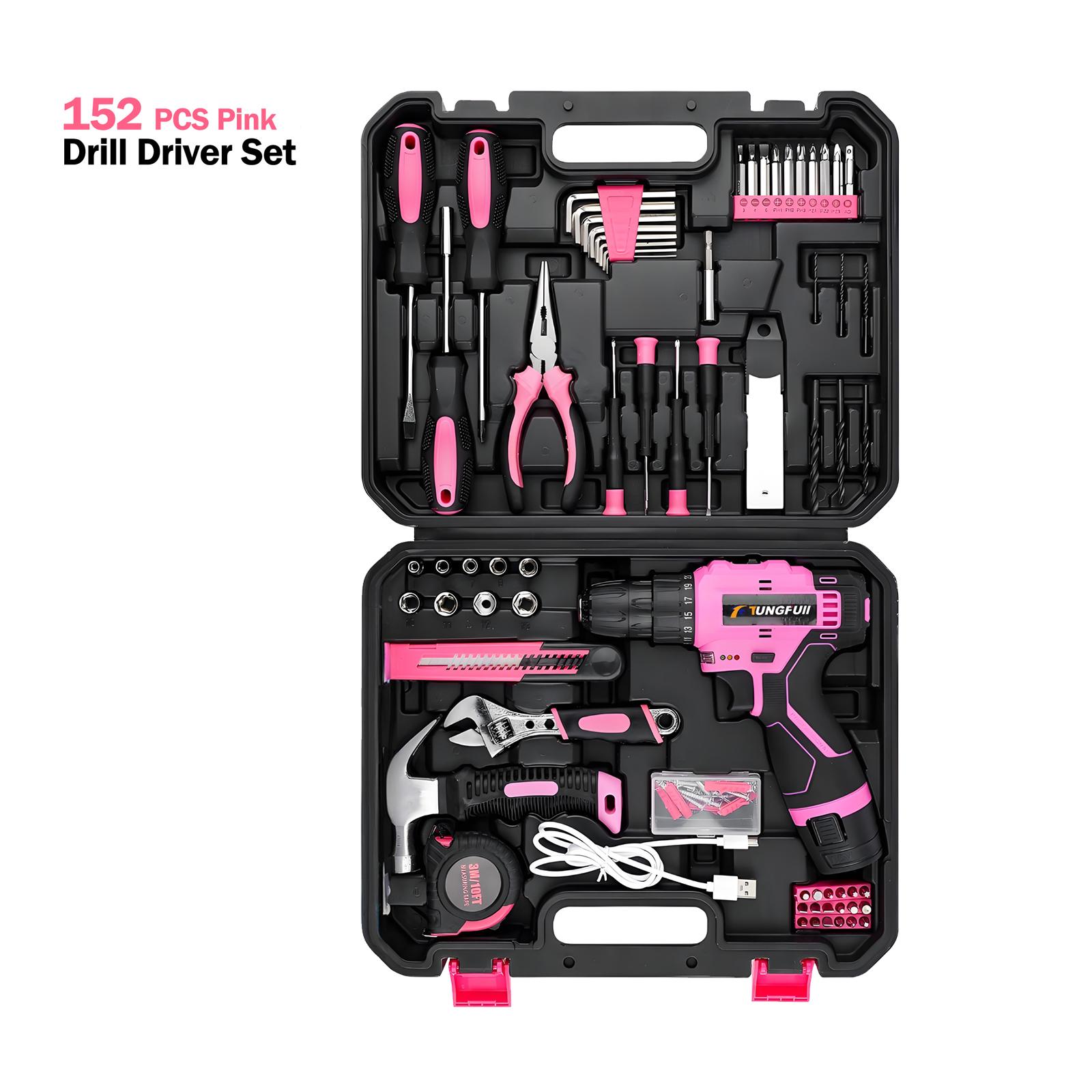 

Tungfull Cordless Drill Driver Kit Power Drill Driver Screwdriver Drill Set with Accessories Home Decor Kit for Wood/Metal