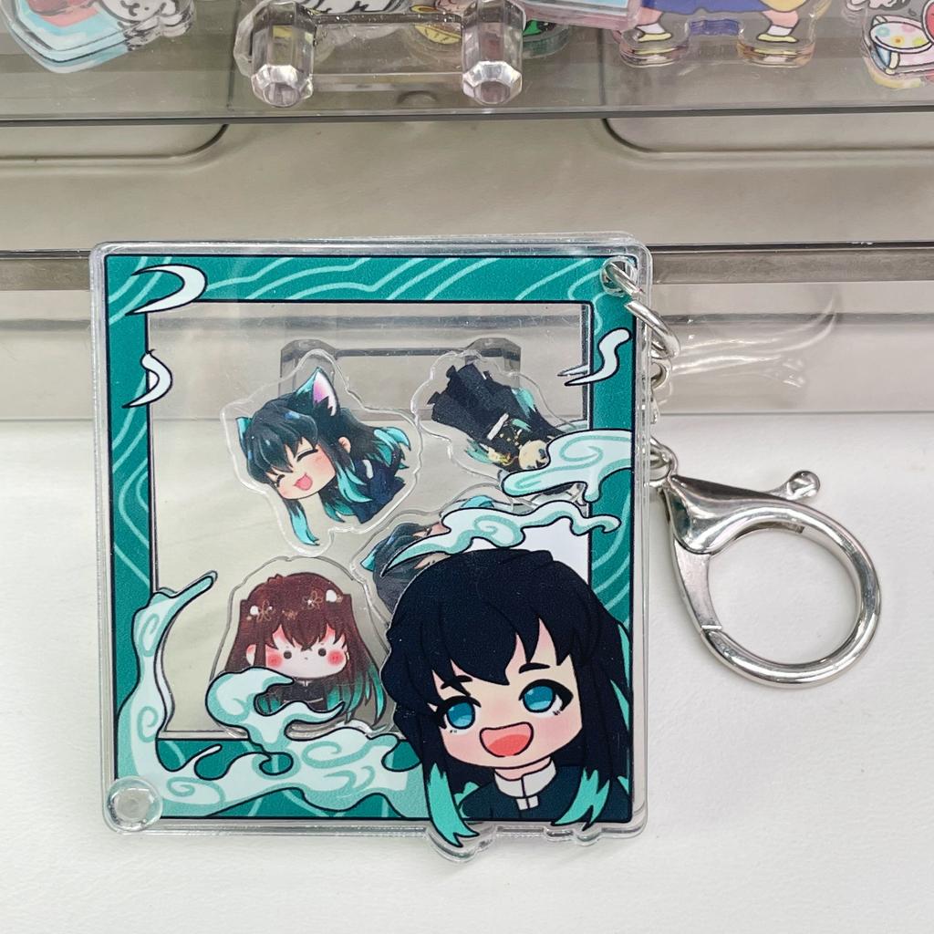Demon Slayer DIY Shaky Fun Acrylic Anime Cartoon Peripheral Detachable Keychain