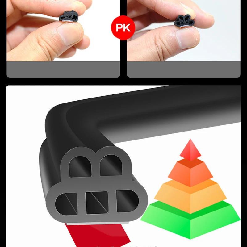 1 Stück Gummi 5M Doppelschicht B-Typ Auto Dichtungsstreifen Universelle Auto Tür und Kofferraum Verdicken Geräuschdämmende Dichtungs Zierleisten Teile