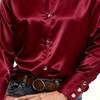 Damen Modisches Lässiges Langarmshirt mit Weitem Kragen Stehkragen Top