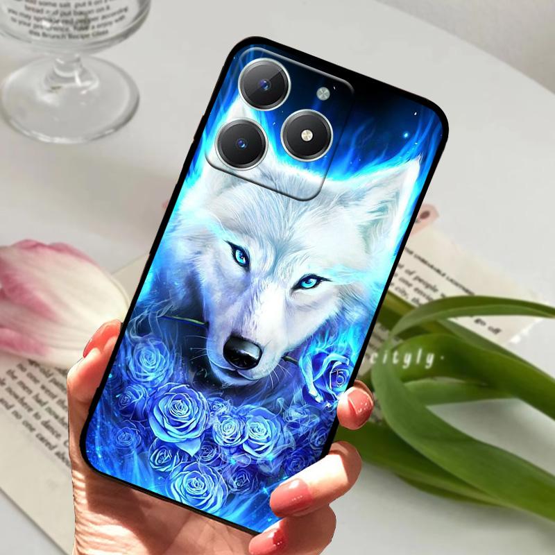 Pro Realme C61 Pouzdro RMX3939 Roztomilý Kreslený Měkký Silikon TPU Zadní Kryt Telefonu Pro OPPO Realme C63 4G Nárazuvzdorný Matný Coque Fundas