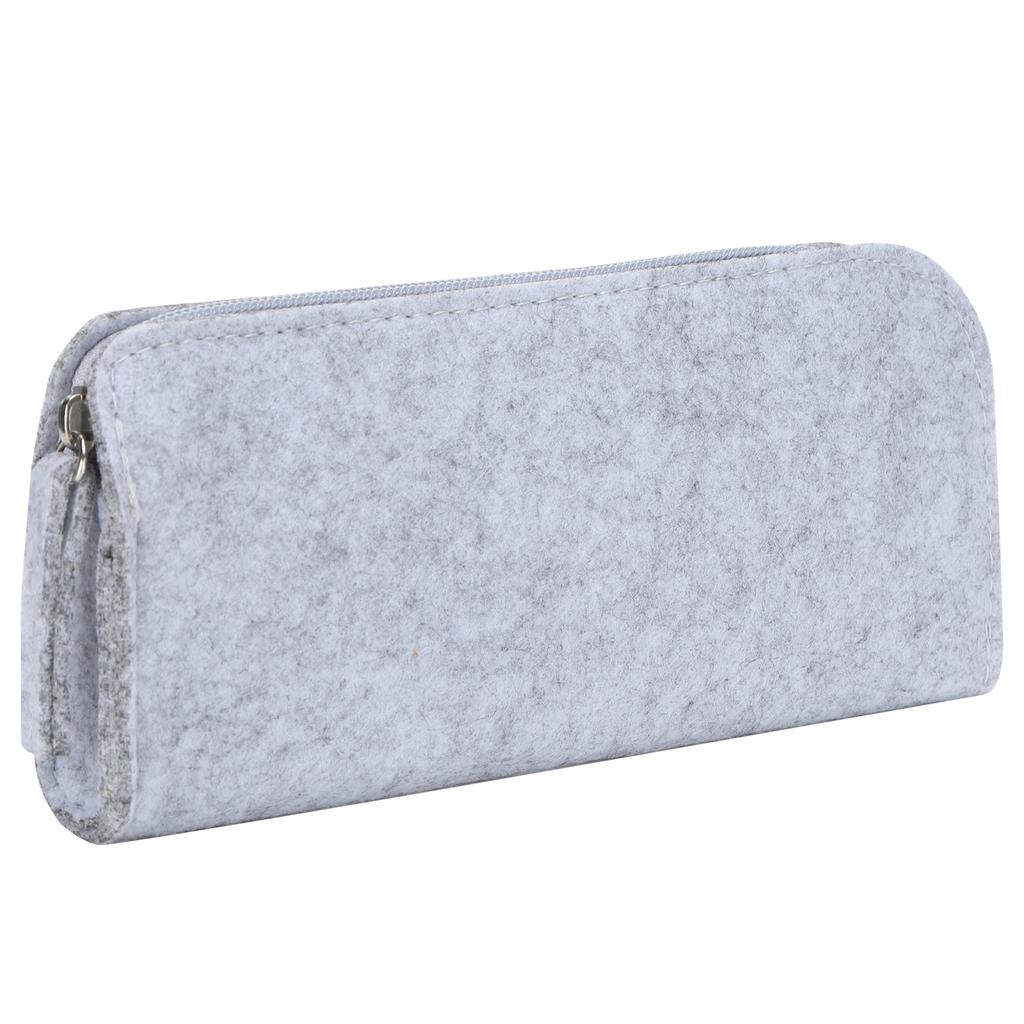 Pen Case Felt Storage Pencil Bag Thickened Flat Paint Brush DustProof Storage Tools(Light Gray )