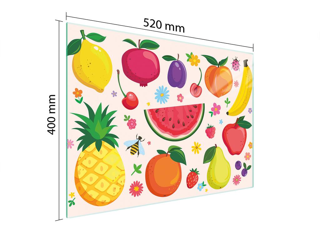 SZKLANA DESKA DO KROJENIA 52x40 OWOCE