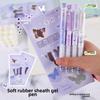 4PCS/Set Sweet Love Series Gel Pen Press Using 0.5mm Black Ink Ballpoint Pen Quick Drying ST Tip Office Signature Pen Gift