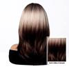 Platinum Ombre Synthetic Wigs for Women Long Wavy Silky Natural Hair Wig with Bangs Cosplay Party Heat Resistant Fake Hairs