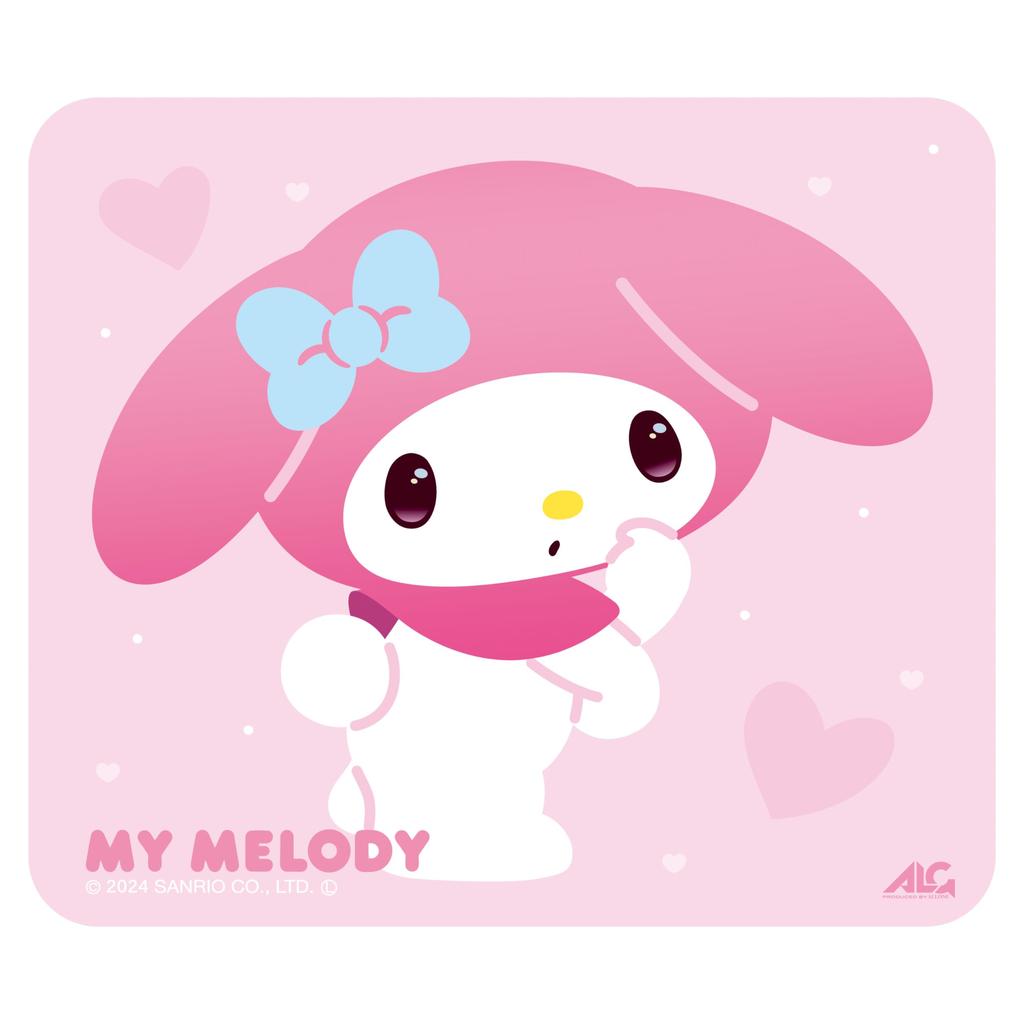 ALLONE Gaming Glass Mouse Pad Sanrio Characters My Melody 30 X X 30 Cm Tempered Glass Smooth Operation Silicone Pad Compatible with Optical Gaming