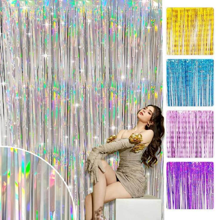 6Pcs Transparent Stage Background Curtains For Birthday Party Wedding Decoration Easy To Hanging Ornament