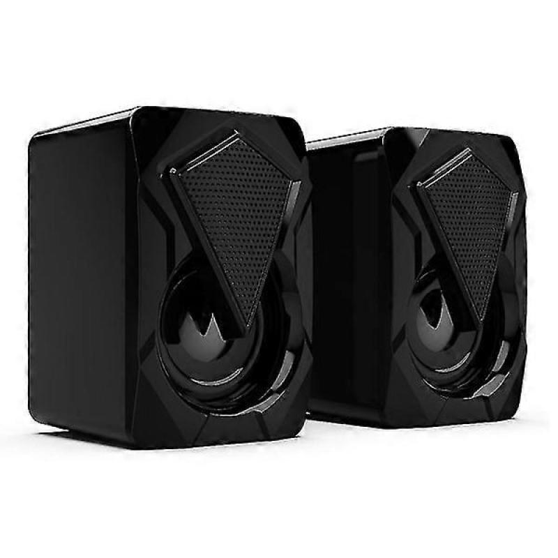 X2 Computer Speakers with Subwoofer for PC Desktop Laptop LED Lighting Home Theater System USB Wired Sound Box Black