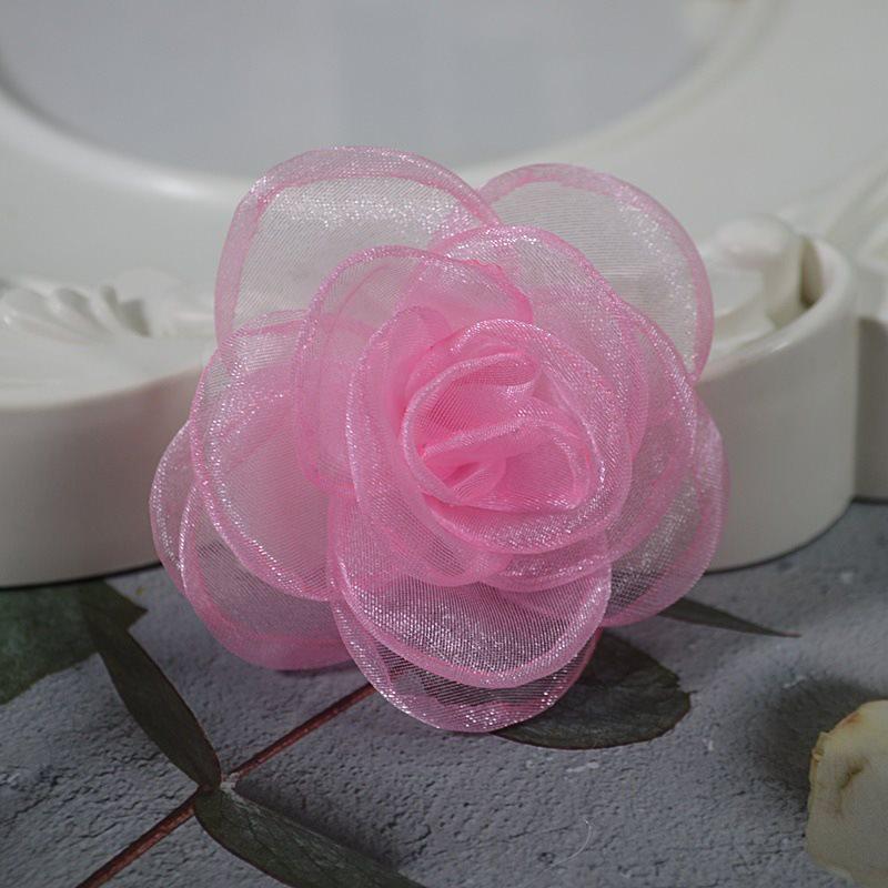 Korean Style 15-Piece Gauze Snow Fabric Flowers for DIY Clothing, Hair Clips, Jewelry Accessories