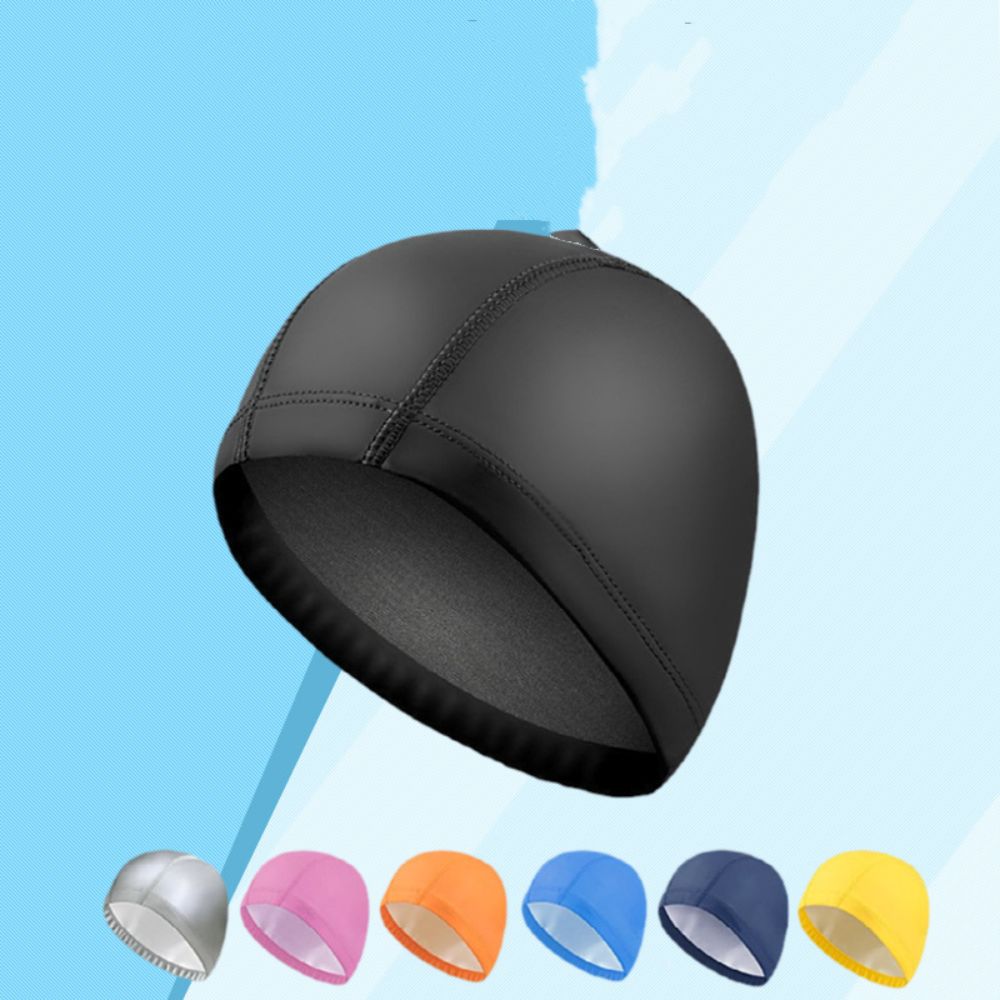 Waterproof PU Fabric Swimming Cap PU Long Hair Swimming Hat  Long Short Hair
