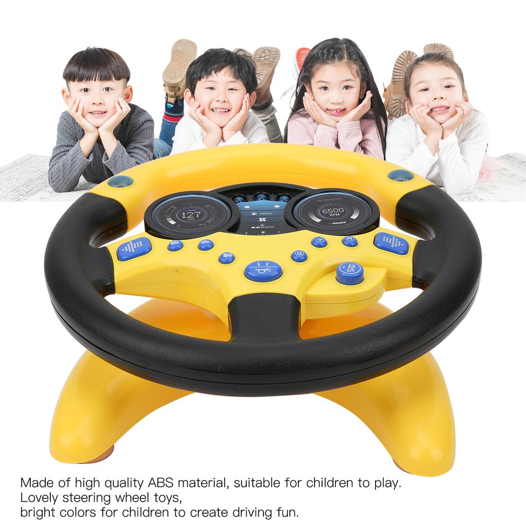 Simulation Steering Wheel Children Early Education Initiation Toy with Base Birthday Gifts