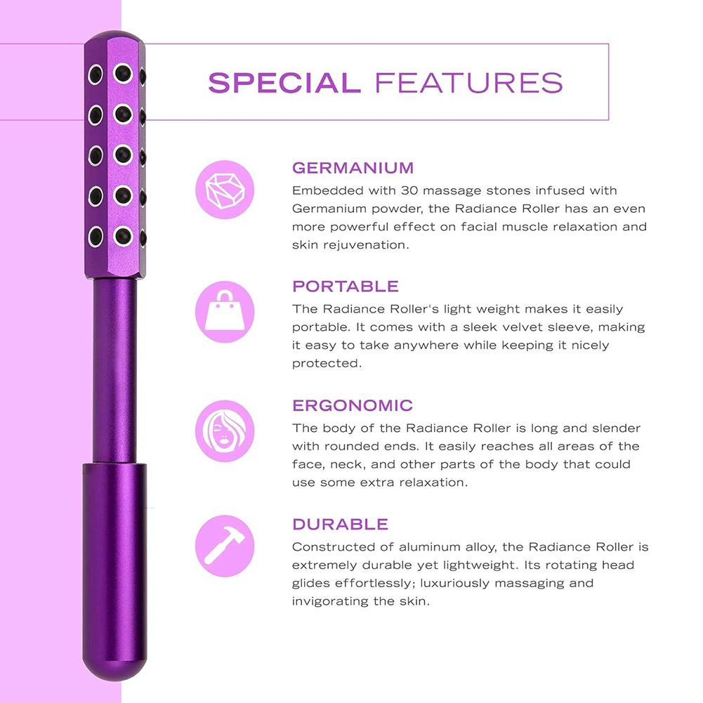Germanium Stone Face Massager Roller Beauty Sculptor Roller Facial Massage Tool for Up Lifting and Skin Care