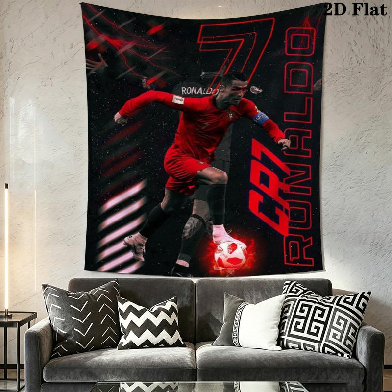 Cristiano Ronaldo CR7 Tapestry, Portugal Soccer Player Dynamic Wall Hanging, Sports Wall Art Home Decor