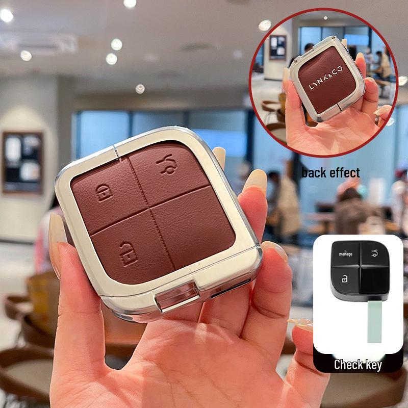 

Compatible Key Cover for 25 Models: Lynk & Co 08 Emp/23/24 Models - Metal Leather Card Holder Case