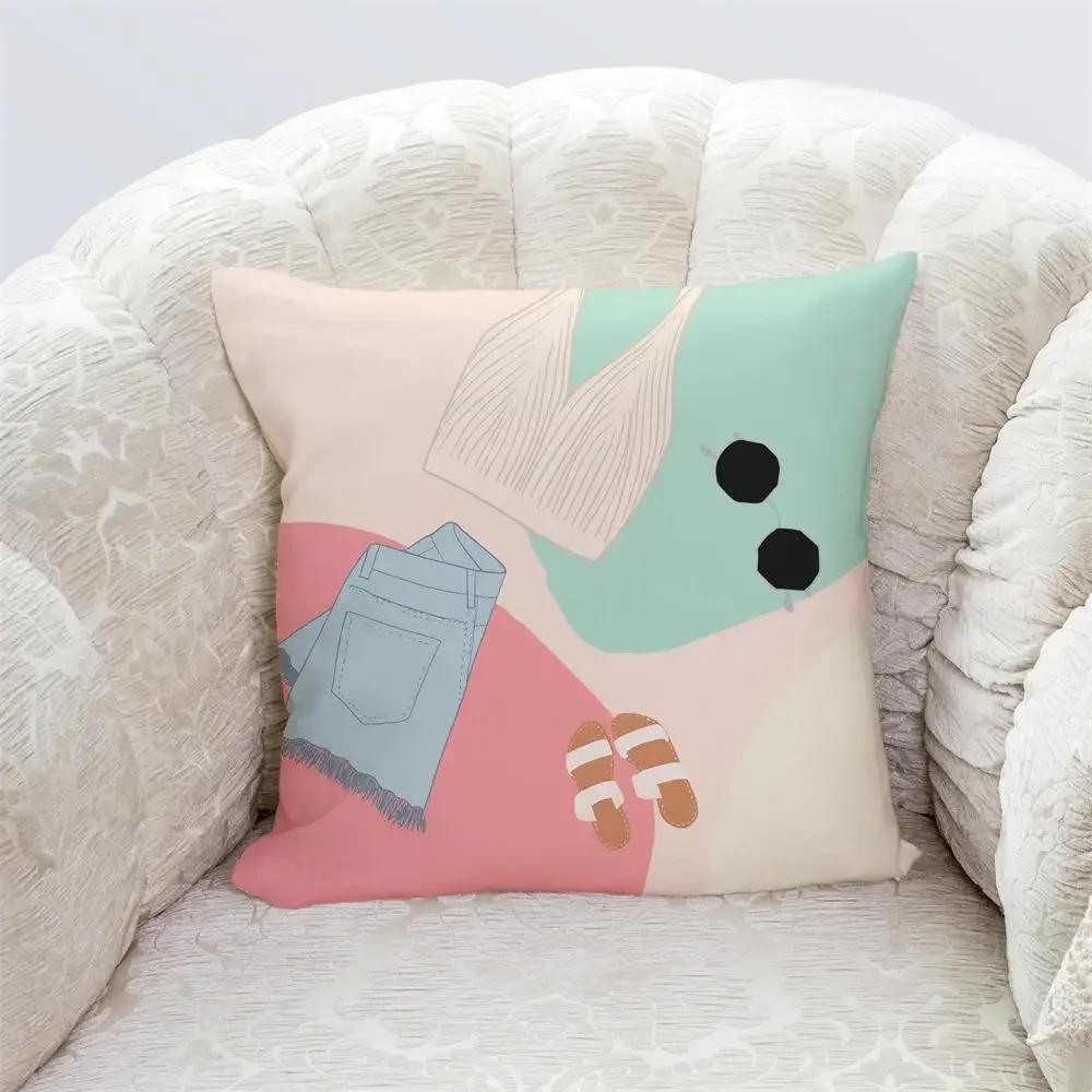 

Скандинавский Геометрический Абстрактный Моранди Принт Наволочка Дом Гостиная Диван Офис Декоративная Подушка 66x66cm