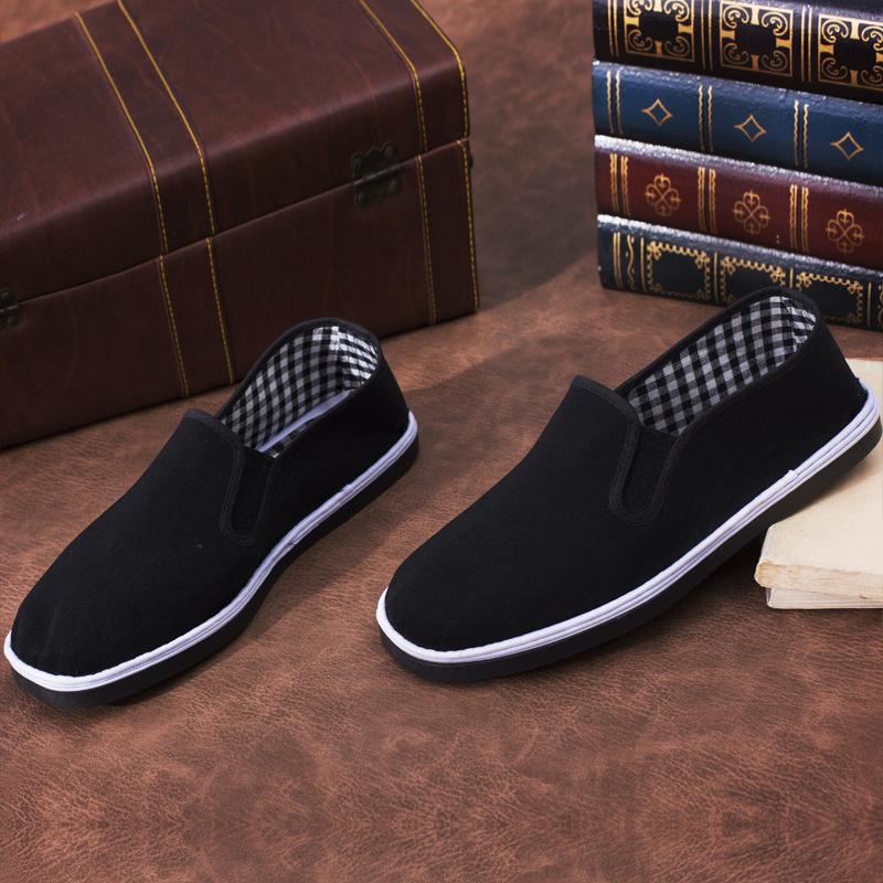 Manufacturer Shu Flat Bottom Imitation Tire Sole Old Beijing Cloth Shoes Lasagna Sole Canvas Single Shoes Traditional Manual Online Black Cloth Shoes