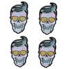 6pcs Skull Skeleton Clothes Patch Iron On Applique DIY T Shirt Dress Fabric Sticker(Yellow Glasses Skull )
