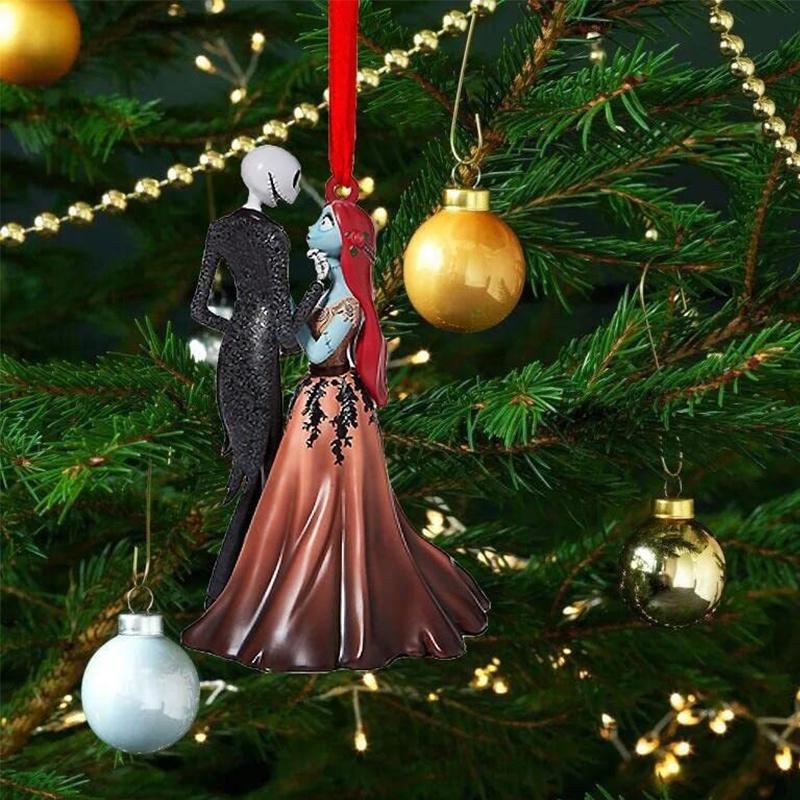 Nightmare Before Xmas Jack Sally Christmas Tree Pendent Car Decor Gift