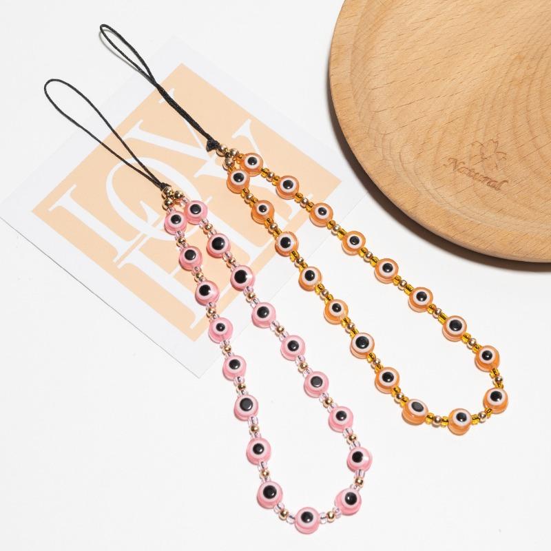 Fashion Evil Eye Phone Chain Resin Beads Mobile Phone Strap Colorful Mobile Phone Charm Accessories Jewelry for Women Girls