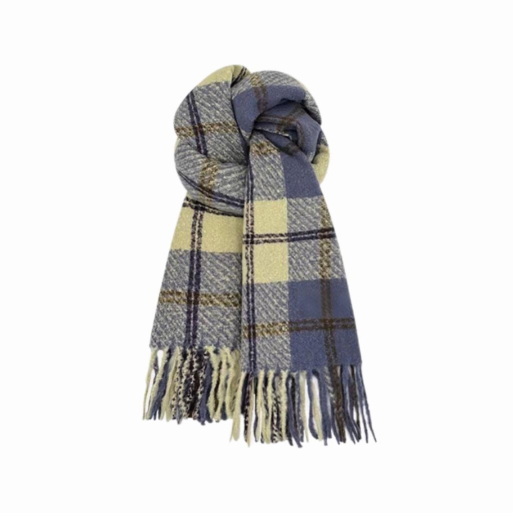 

Atmosphere Christmas red plaid scarf women s autumn and winter imitation cashmere long thickened warm scarf versatile 200 * 60 (20 tassel) фиолетовый