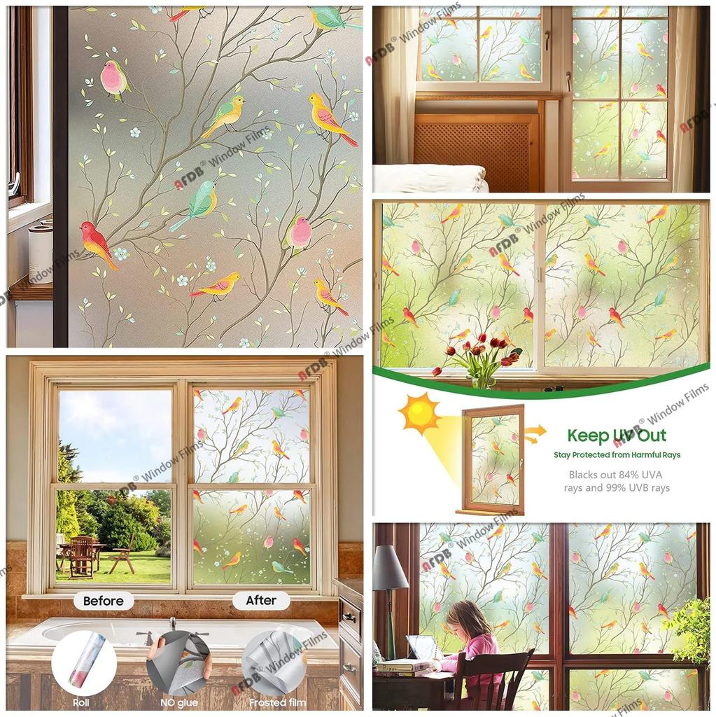 Sichtschutzfolie für Fenster, Regenbogen, 3D-Dekorglas, Vinyl, Buntglas-Aufkleber, statisch haftende Fensteraufkleber, nicht klebende Folien