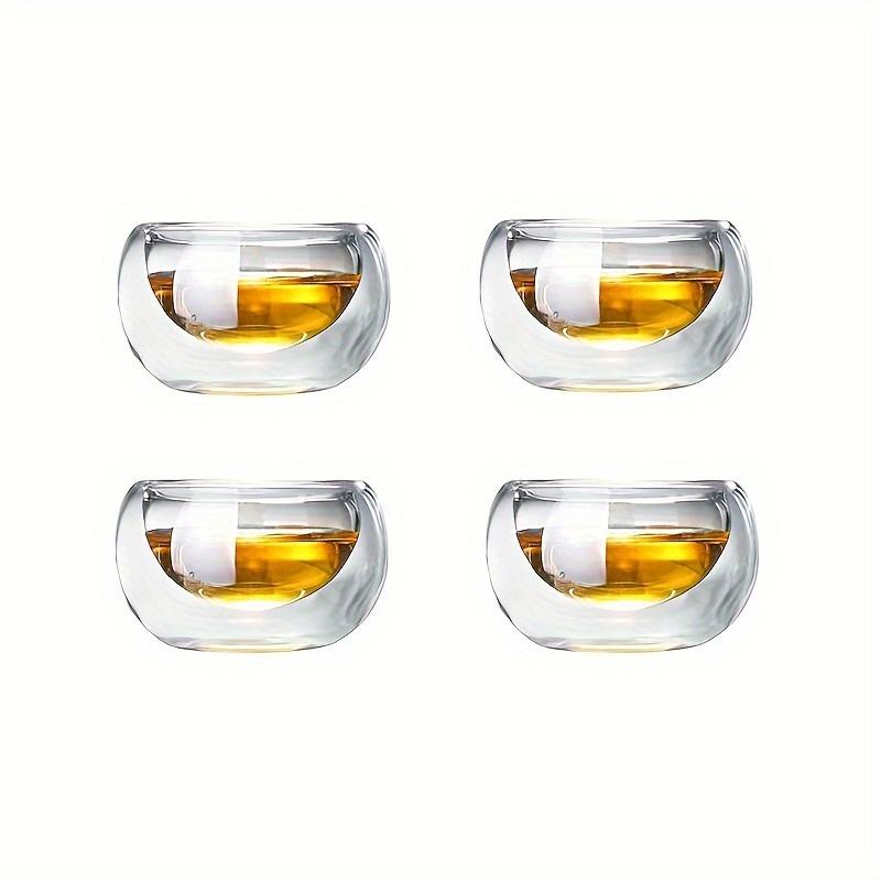 4/6 ks 50ml Sklenice na panáky Šálky na čaj Dvoustěnné sklenice Šálky na čaj Vynikající Kung Fu Nádobí Domácí dekorace Espresso Vaso Žáruvzdorné